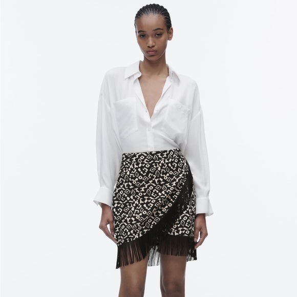Zara Fringe Wrap Skirt - Picture 5 of 5